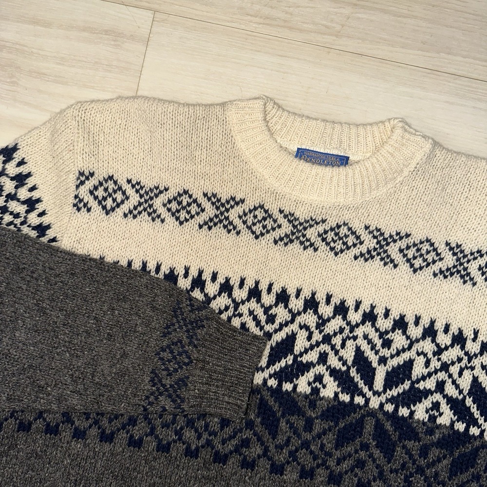 Vintage Pendleton Men's Fair Isle Wool Sweater XL Nordic Icelandic Crewneck‎ USA